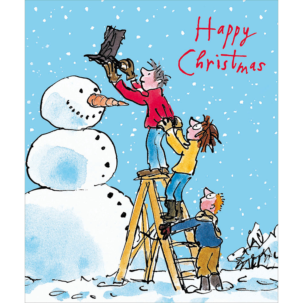 Quentin Blake Building The Snowman Happy Christmas Card By Penny Black