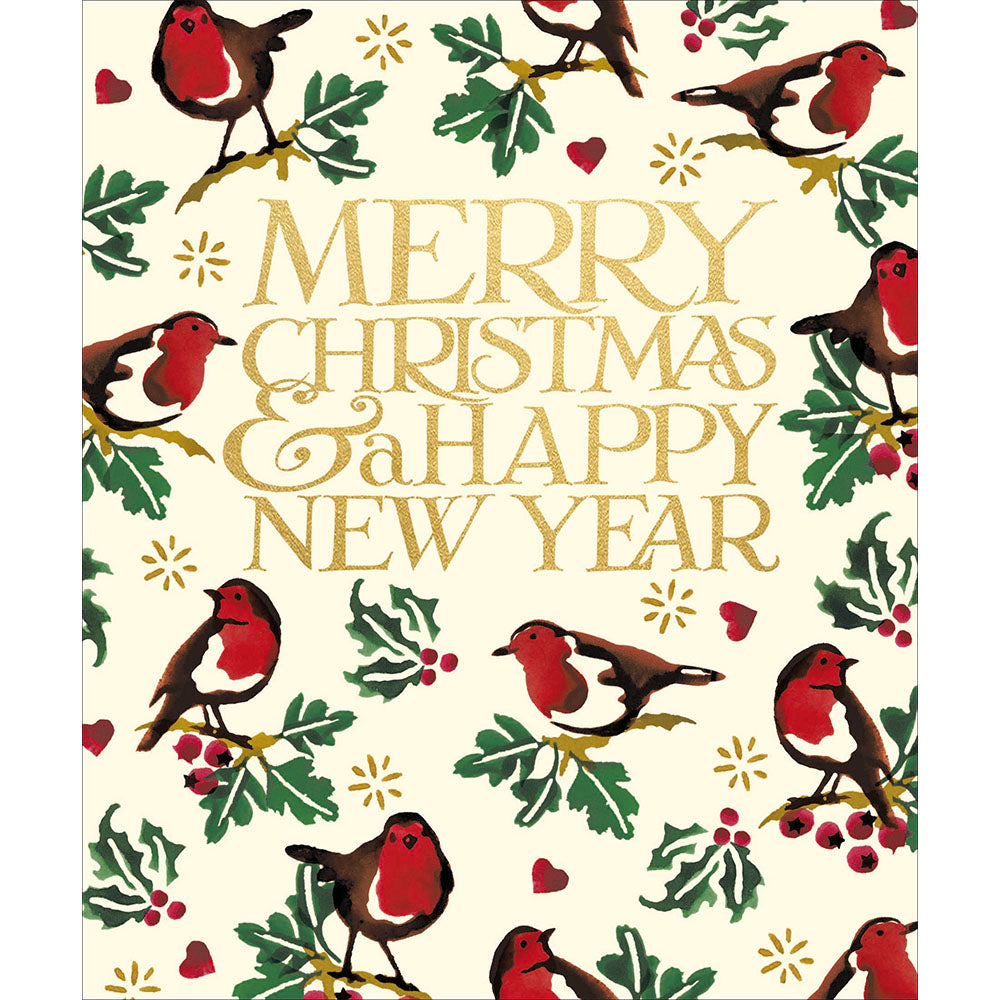 Emma Bridgewater Robin Redbreast Merry Christmas & Happy New Year Card By Penny Black