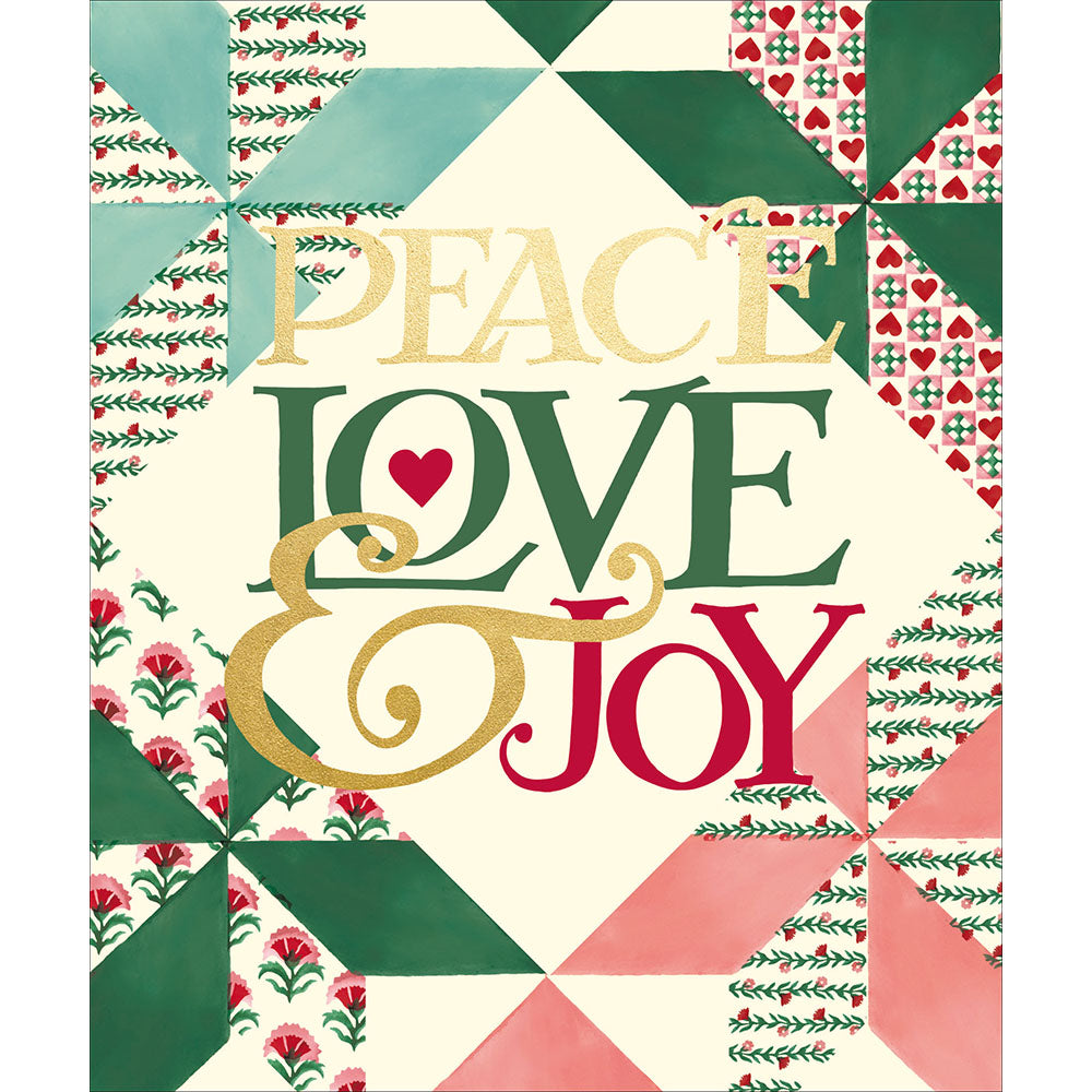 Emma Bridgewater Peace Love & Joy Christmas Card By Penny Black