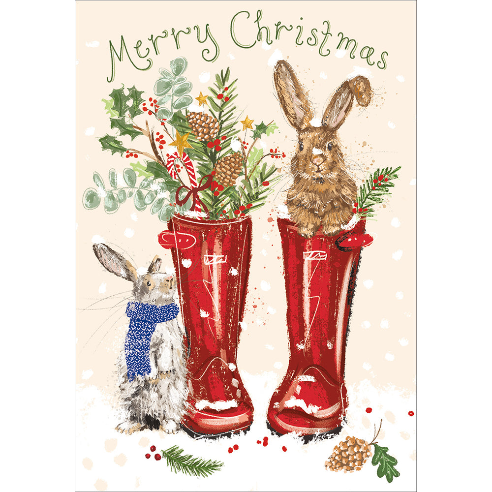 Hide And Peek Red Wellies Christmas Card By Penny Black