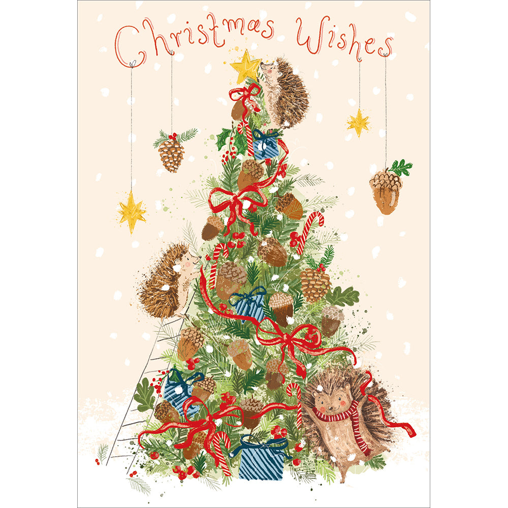 Hogs And Holly Tree Christmas Card By Penny Black