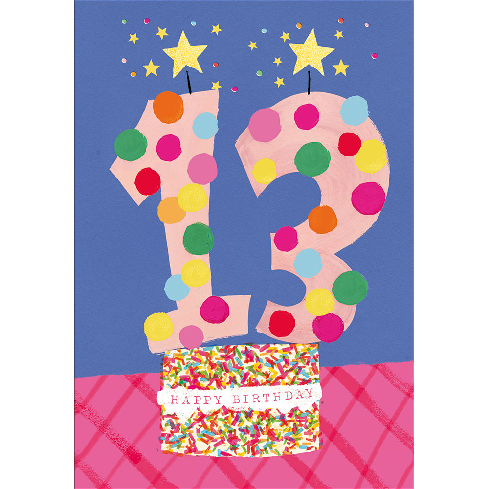 Polka Dot Cake 13th Birthday Card from Penny Black