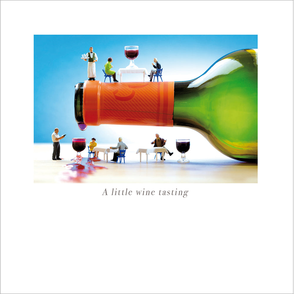 Pass The Bottle Wine Tasting Models Photographic Card from Penny Black