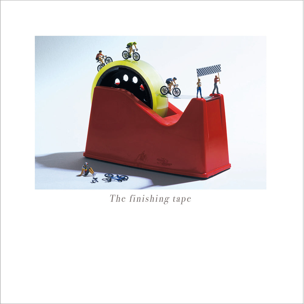 The Finishing Tape Cycling Models Photographic Card from Penny Black