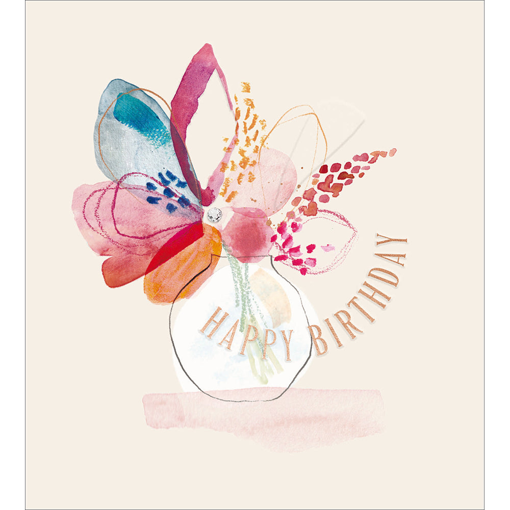 Floral Beauty Abstract Vase Birthday Card from Penny Black