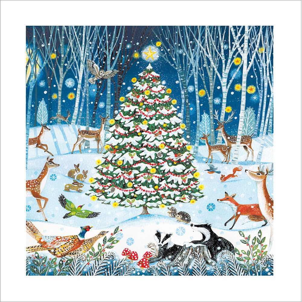 Woodland Friends Around The Tree Christmas Card By Penny Black
