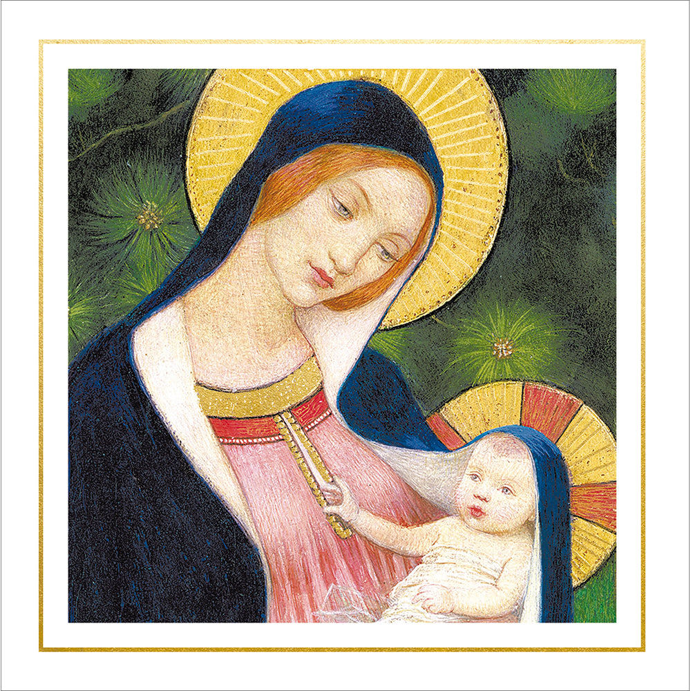 Painted Madonna Of The Fir Tree Christmas Card By Penny Black