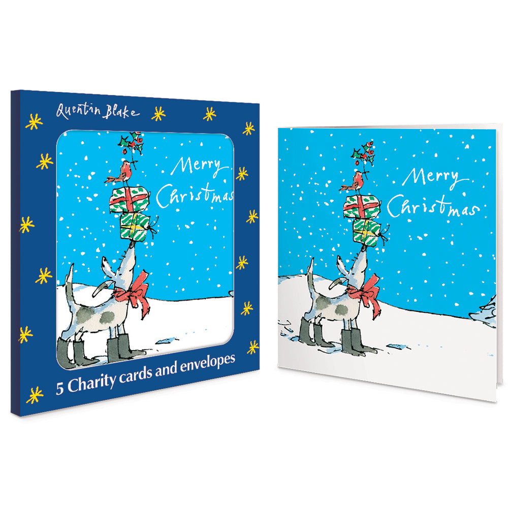 Clever Dog Quentin Blake Illustrated Pack Of 5 Charity Christmas Cards By Penny Black
