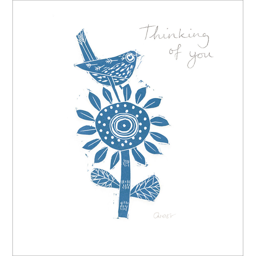 Little Blue Bird Thinking Of You Card from Penny Black