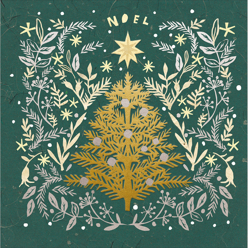 Glorious Noel Golden Tree Christmas Card By Penny Black