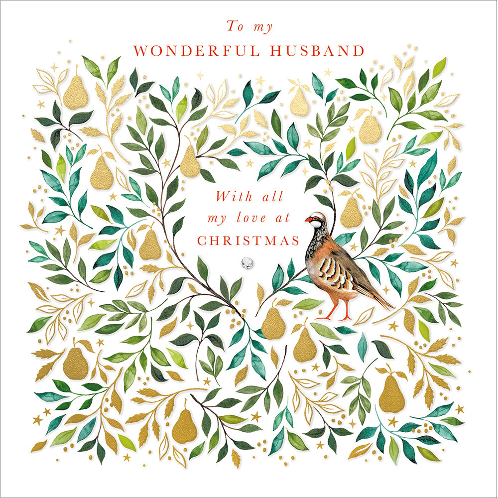 Partridge In A Pear Tree Wonderful Husband Christmas Card By Penny Black