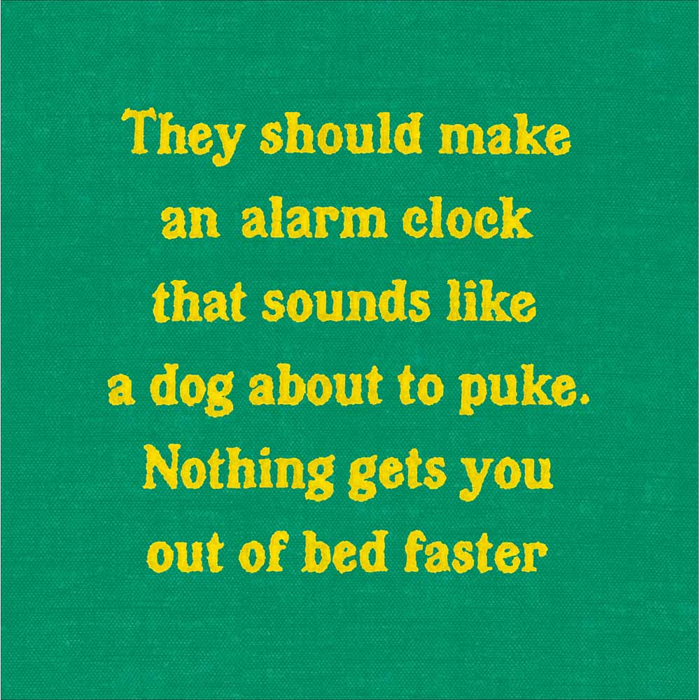 Dog Puking Alarm Clock Funny Card from Penny Black