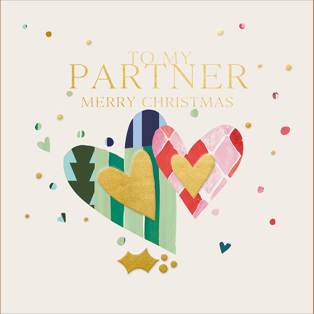 Abstract Hearts Special Wishes To My Partner Christmas Card By Penny Black