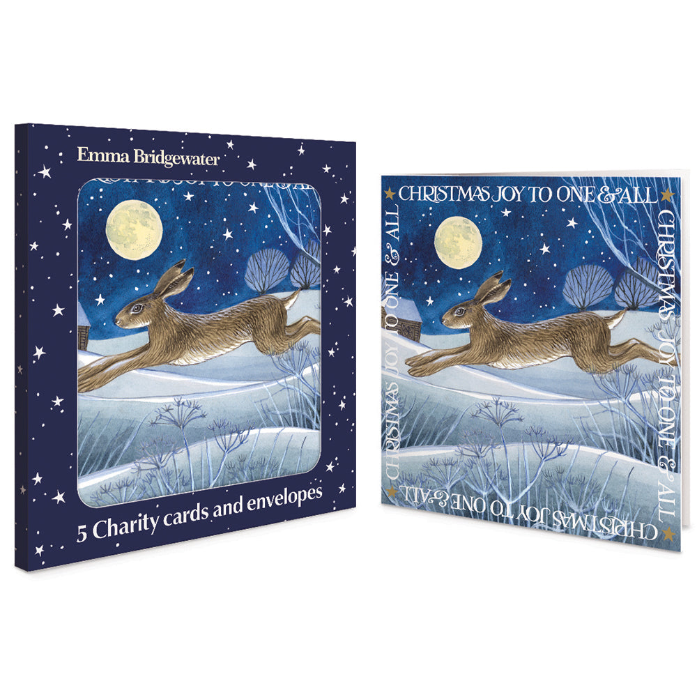 Midnight Hare Joy To All Emma Bridgewater Pack Of 5 Charity Christmas Cards By Penny Black