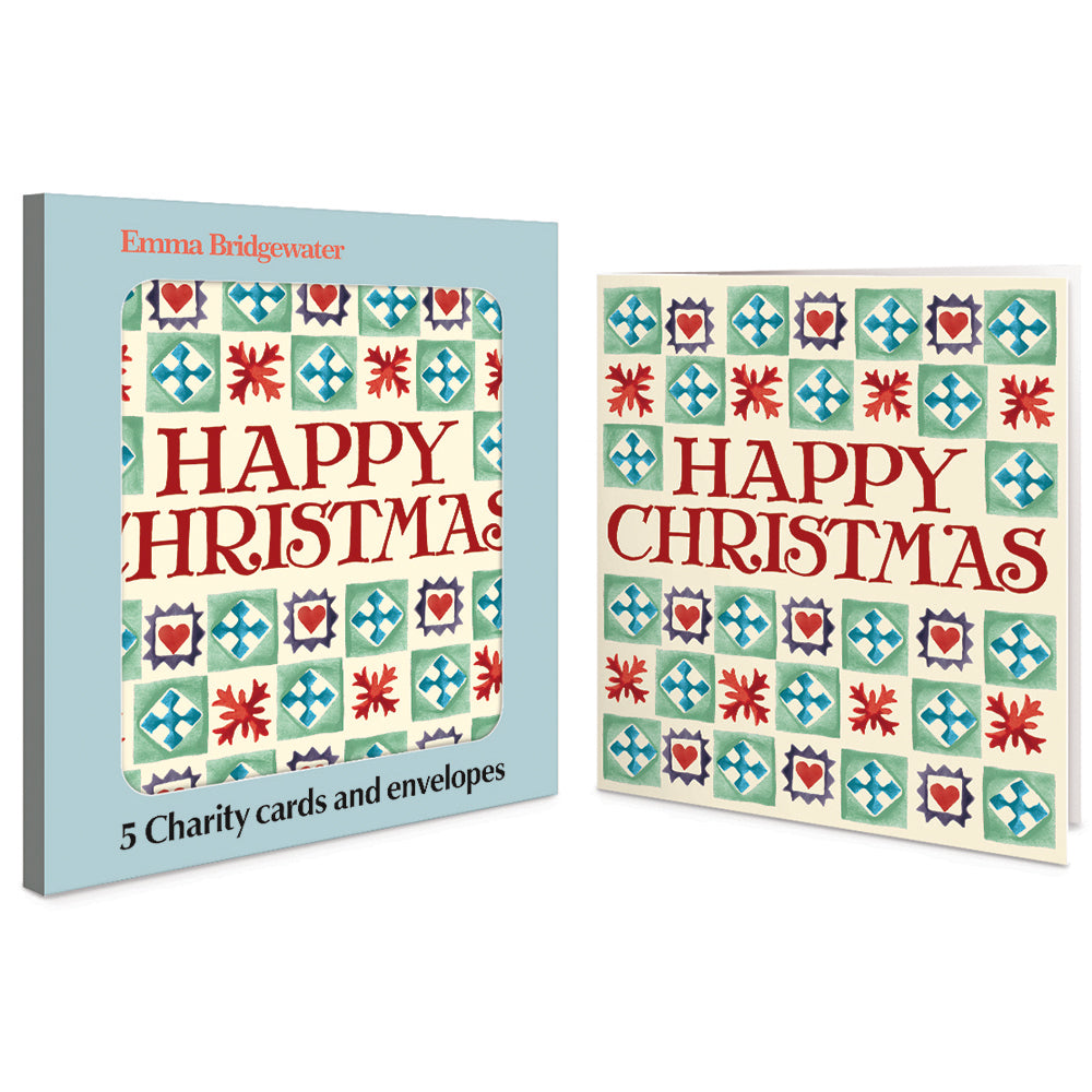 Emma Bridgewater Checkerboard Tiles Pack Of 5 Charity Christmas Cards By Penny Black