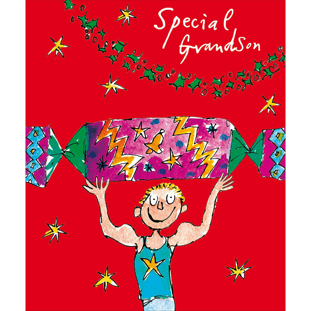 Quentin Blake Christmas Cracker Special Grandson Card By Penny Black