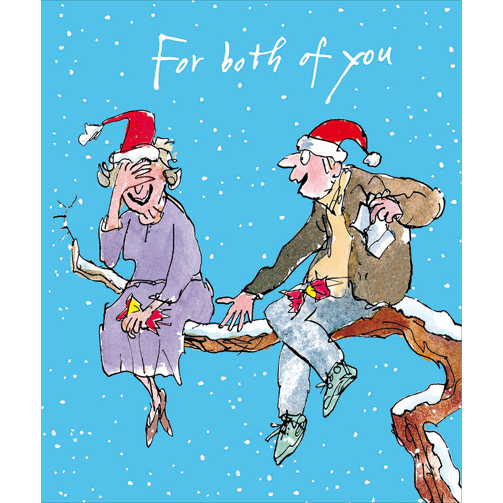 Quentin Blake Couple In Tree Both Of You Christmas Surprise Card By Penny Black