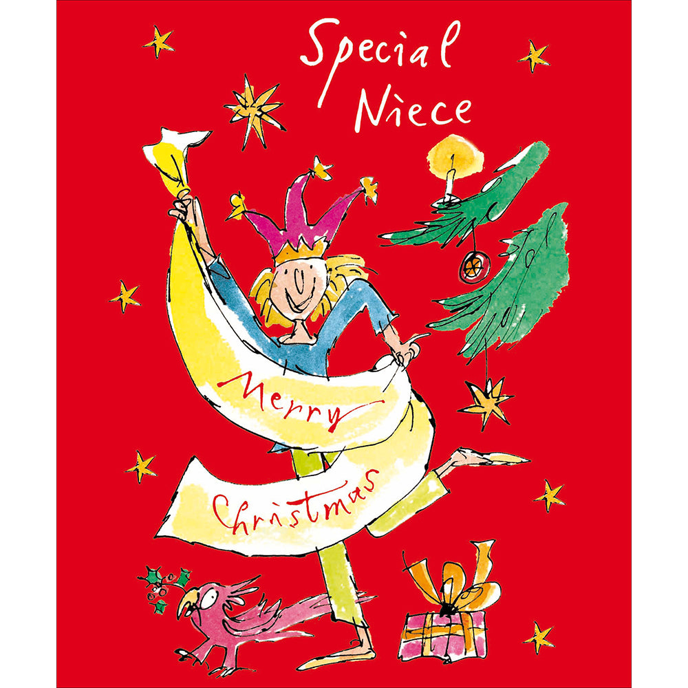 Quentin Blake Special Niece Festive Fun Christmas Card By Penny Black