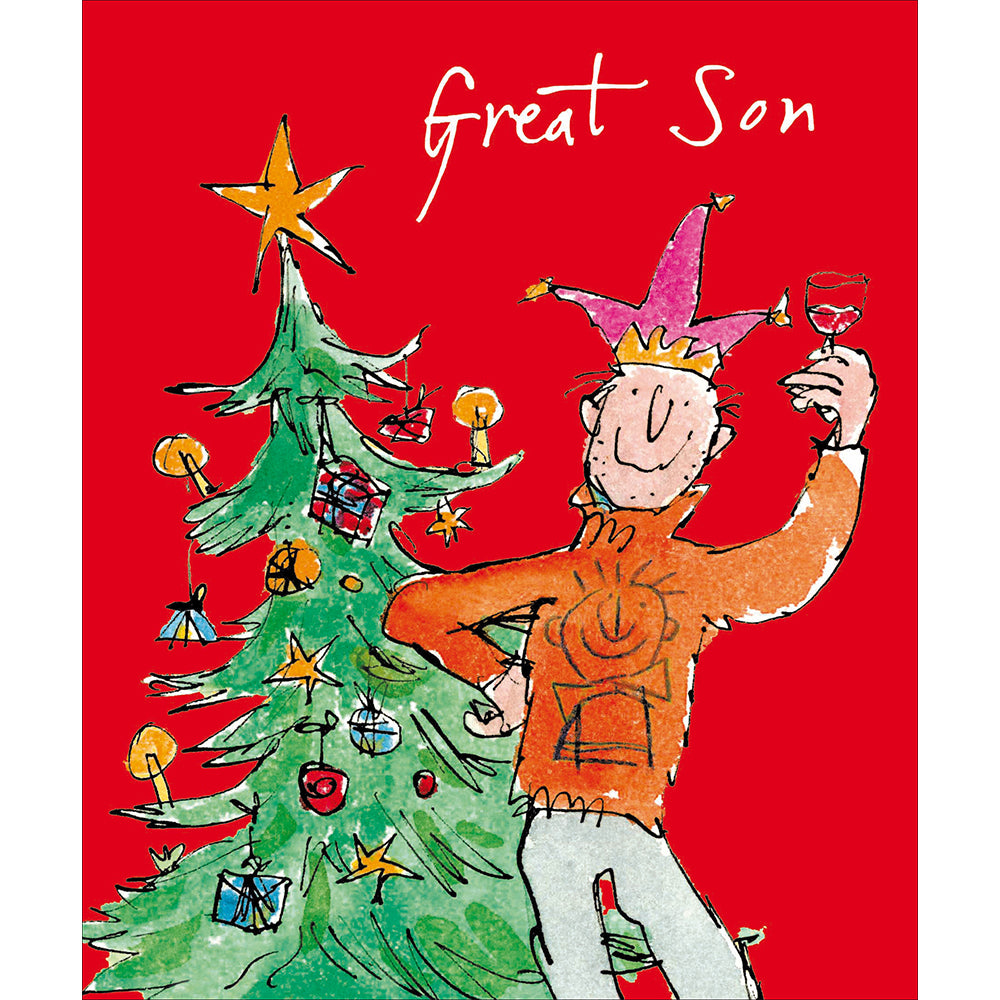 Quentin Blake Great Son In Jumper Christmas Cheer Card By Penny Black