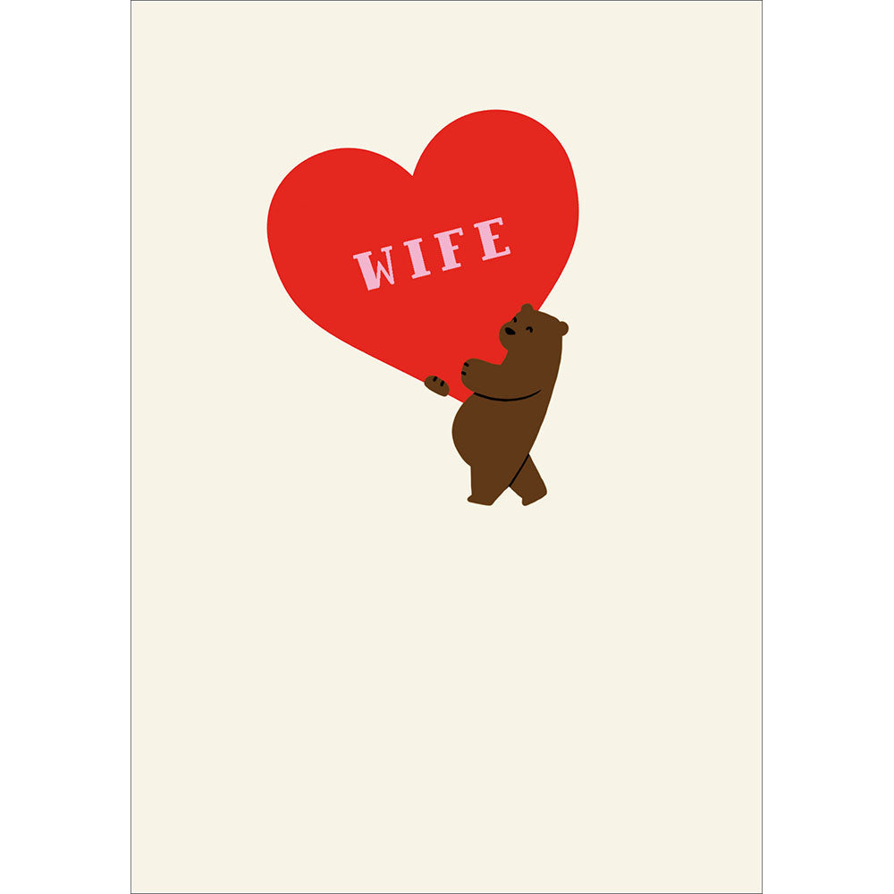 Bear Holding Heart Wife Valentine's Day Card By Penny Black