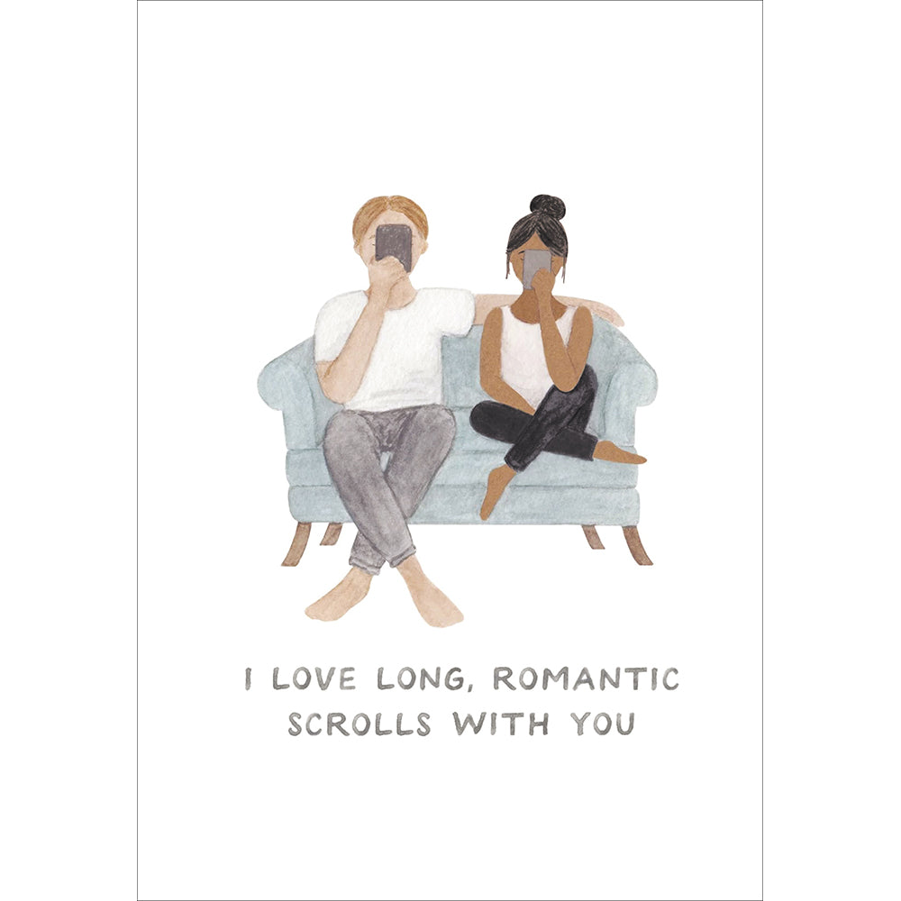 Long Romantic Scrolls Funny Valentine's Day Card By Penny Black