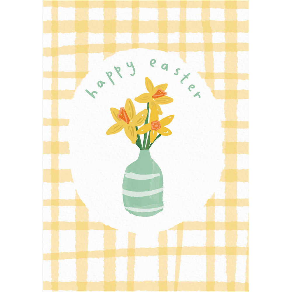 Yellow Gingham Daffodils Easter Card By Penny Black
