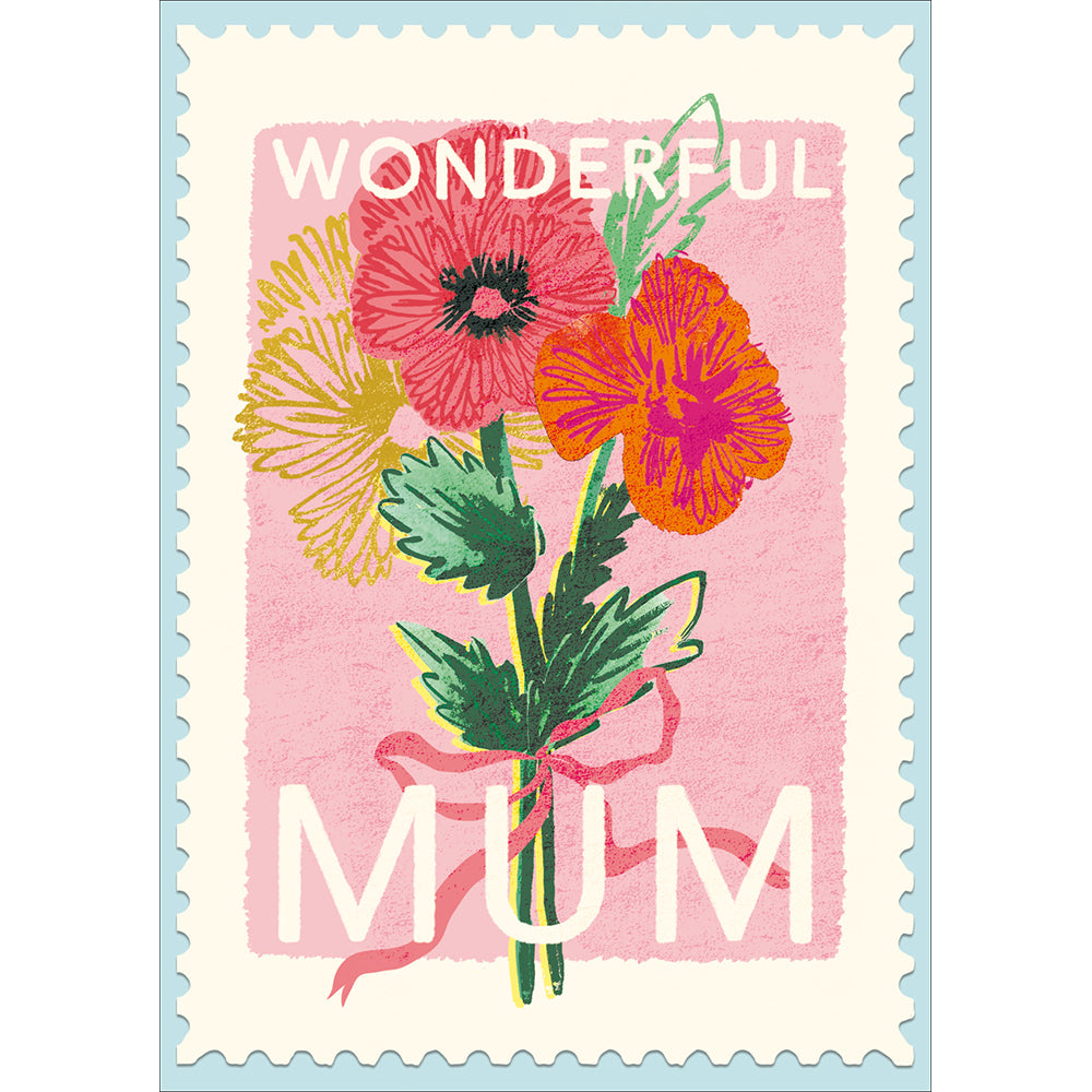 Floral Stamp Wonderful Mum Mother's Day Card By Penny Black