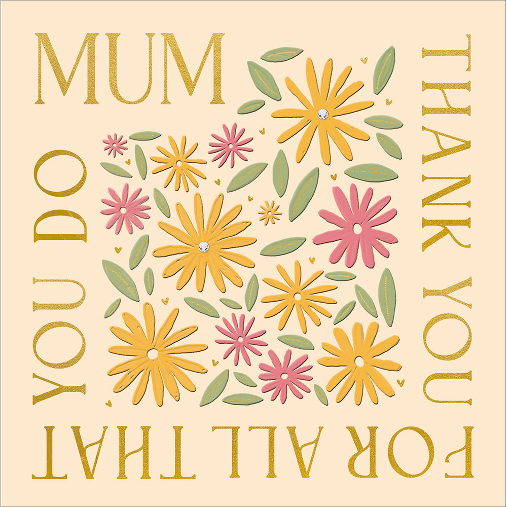 Daisies Thank You Mum Mother's Day Card By Penny Black