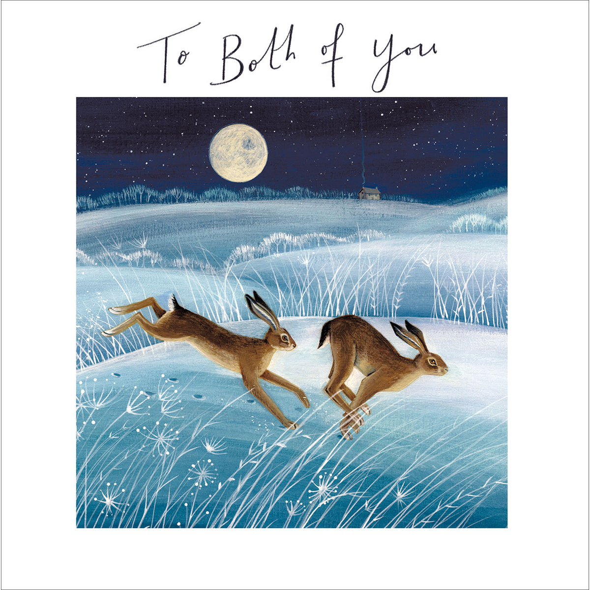 Hares In The Moonlight Both Of You Christmas Card By Penny Black