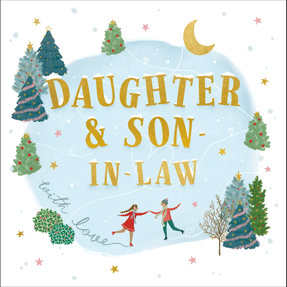 Starlight Skating Daughter & Son In Law Christmas Card By Penny Black