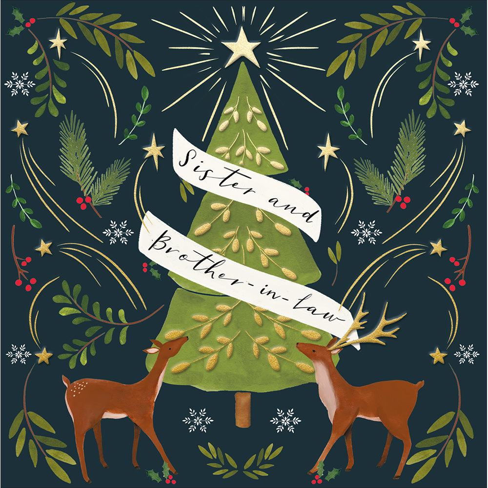 Magical Deer Times Sister & Brother In Law Christmas Card By Penny Black
