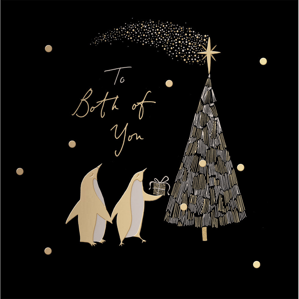 Christmas Kisses Gold Penguins Both Of You Card By Penny Black