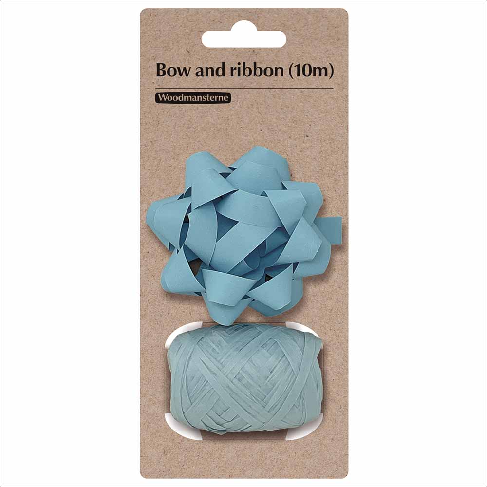 Blue Gift Bow & 10m Ribbon Wrapping Set | Penny Black