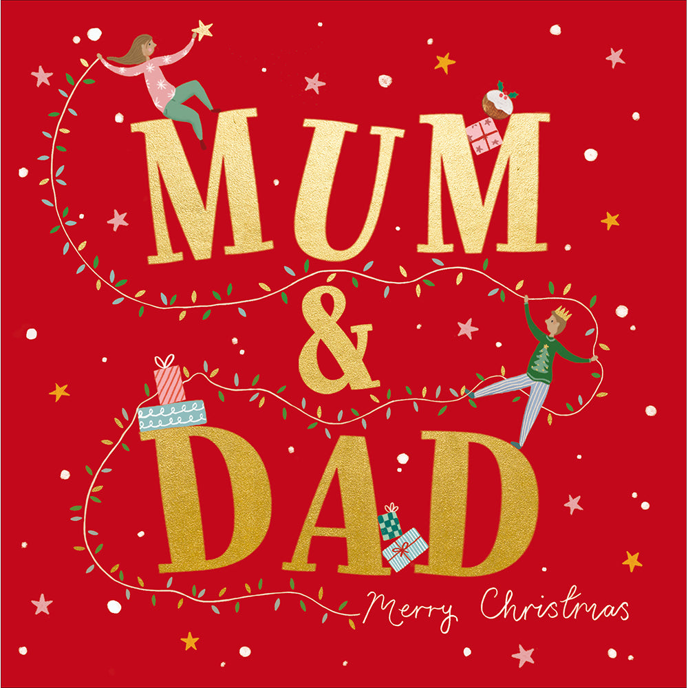 Magical Fairy Lights Mum & Dad Christmas Card By Penny Black