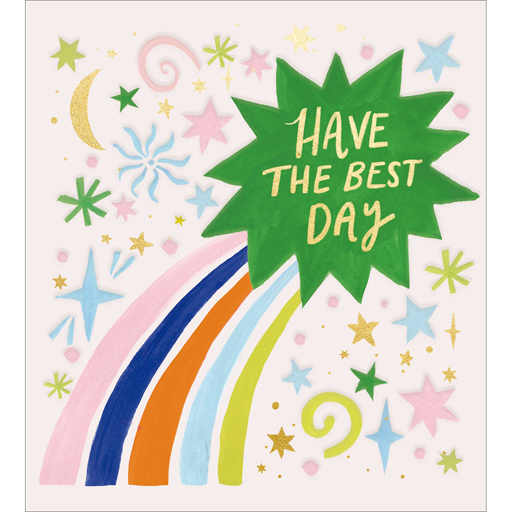 Rainbow Starburst Have The Best Day Birthday Card from Penny Black