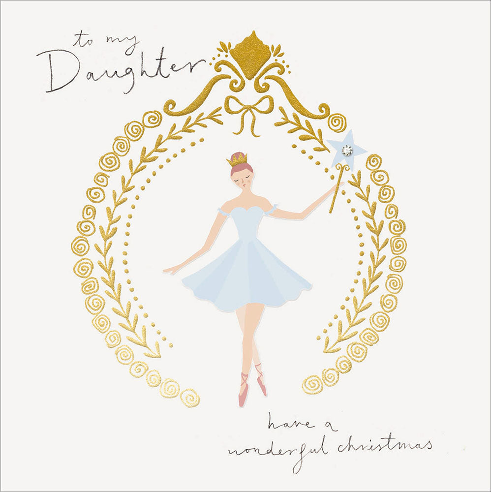 Golden Fairy Ballerina Christmas Wish Daughter Card By Penny Black