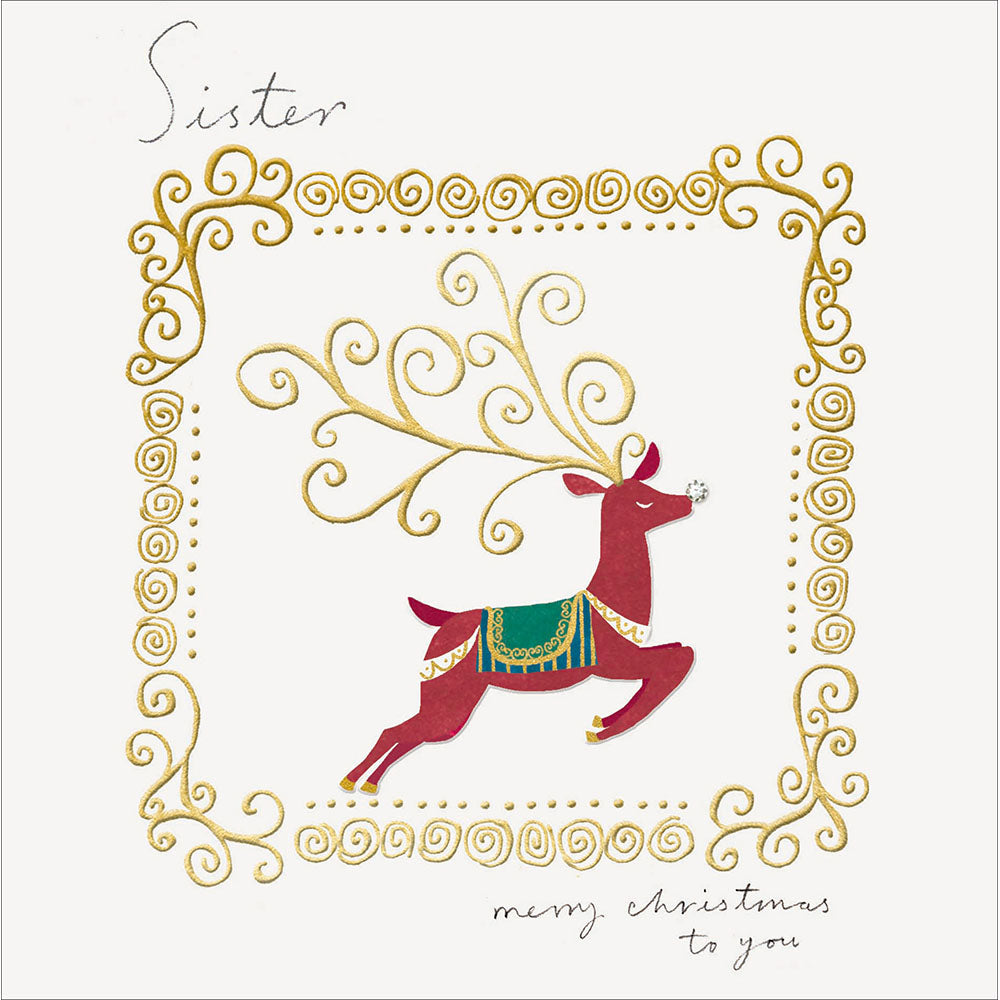 Magical Journey Reindeer Swirls Sister Christmas Card By Penny Black