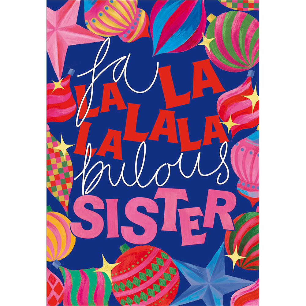 Fa-La-La Fabulous Sister Christmas Card By Penny Black