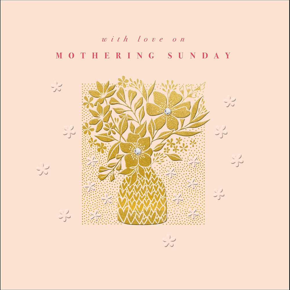 Golden Vase Embellished Mothering Sunday Card By Penny Black