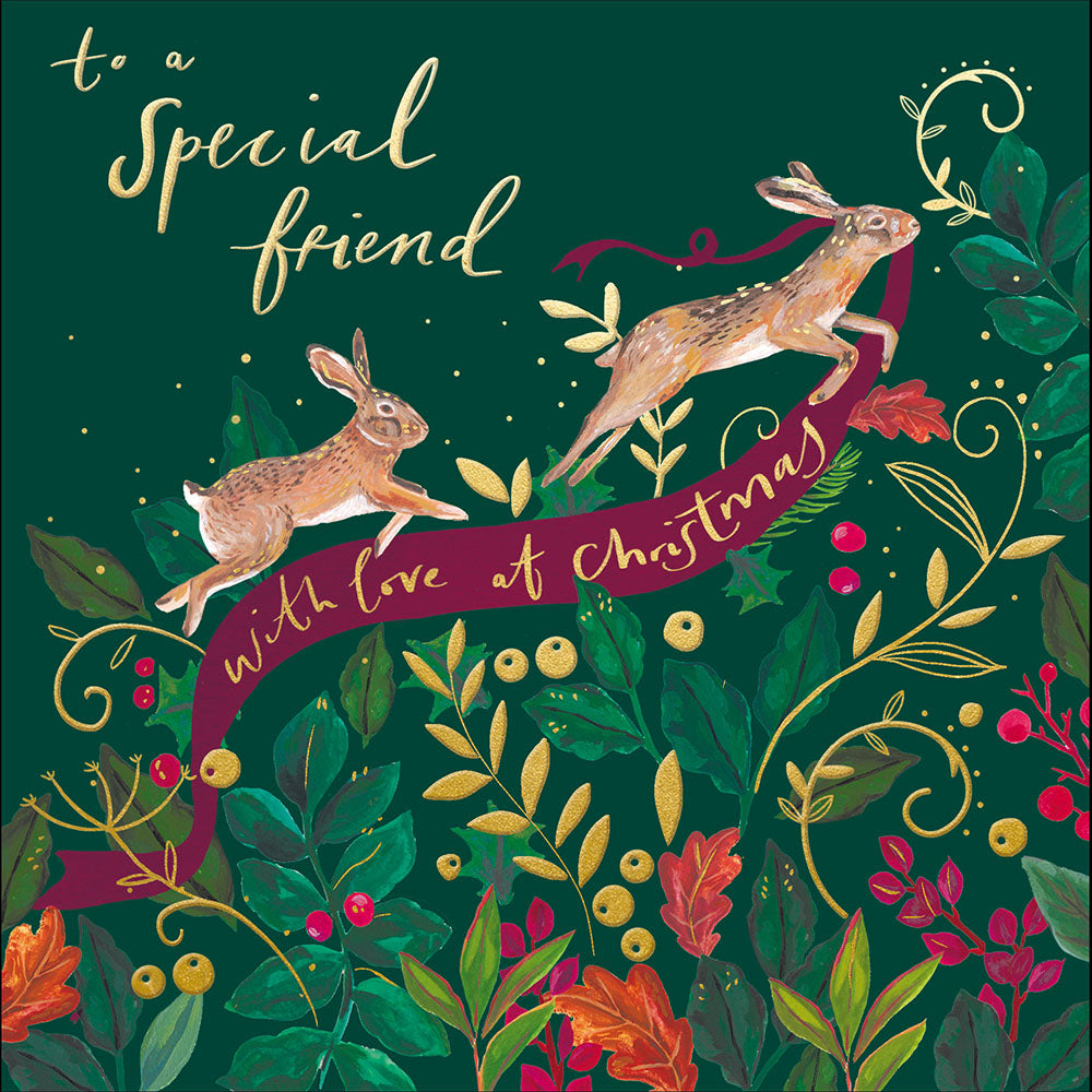 Hares Special Friend With Love At Christmas Card By Penny Black