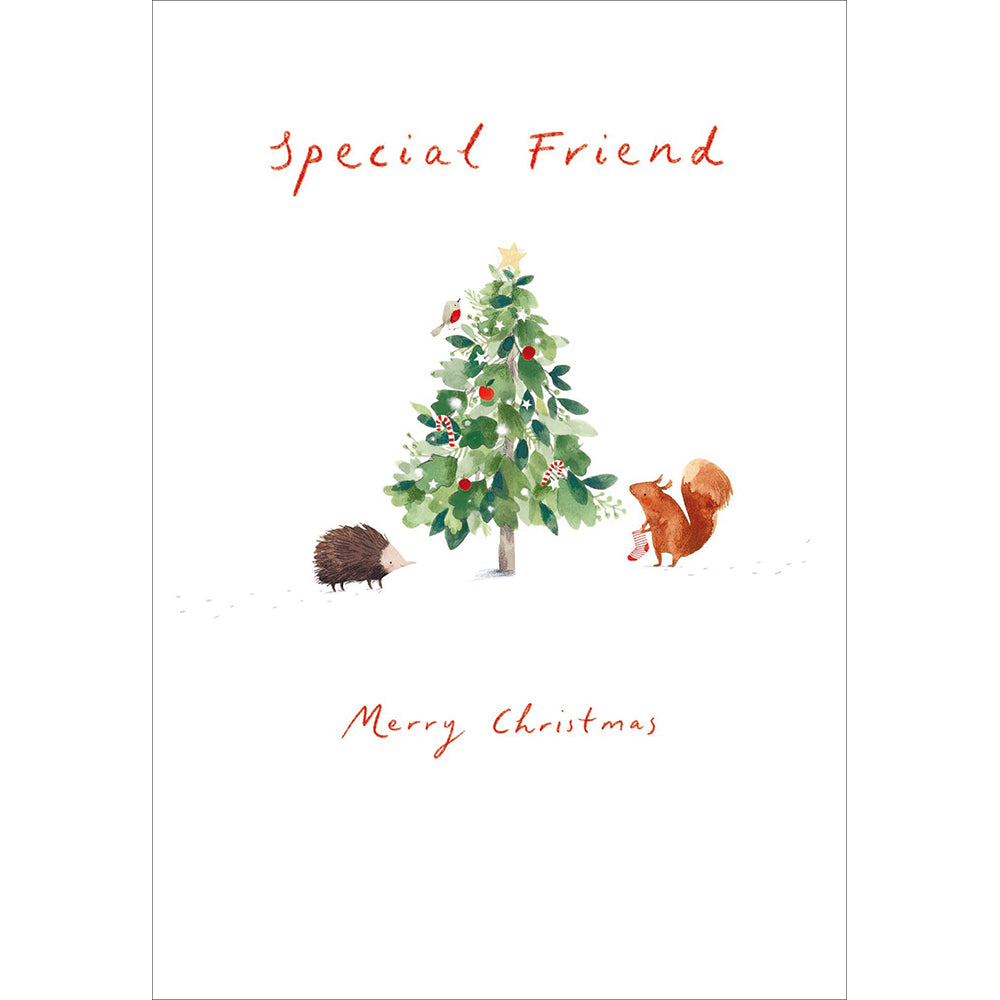 Let's Celebrate Woodland Creatures Special Friend Christmas Card By Penny Black