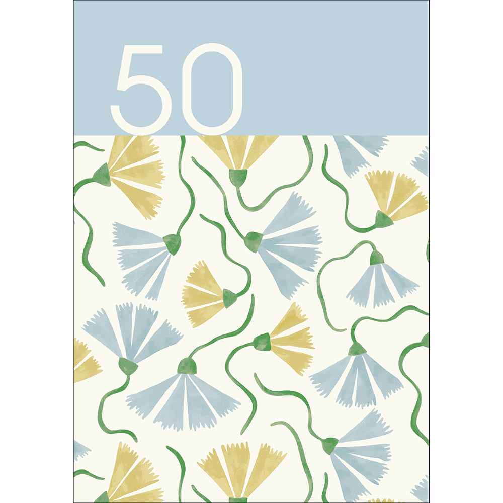 Modernist Floral 50th Birthday Card from Penny Black