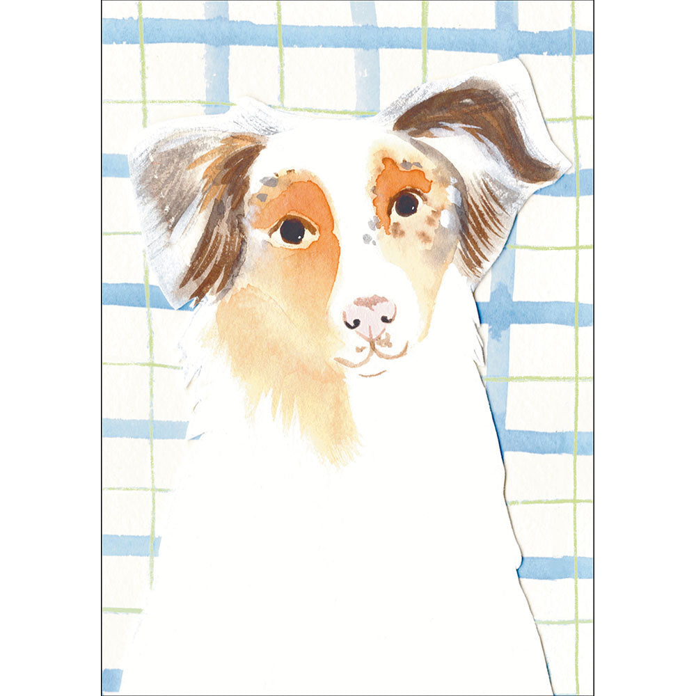 Australian Shepherd Painted Pooch Art Card from Penny Black