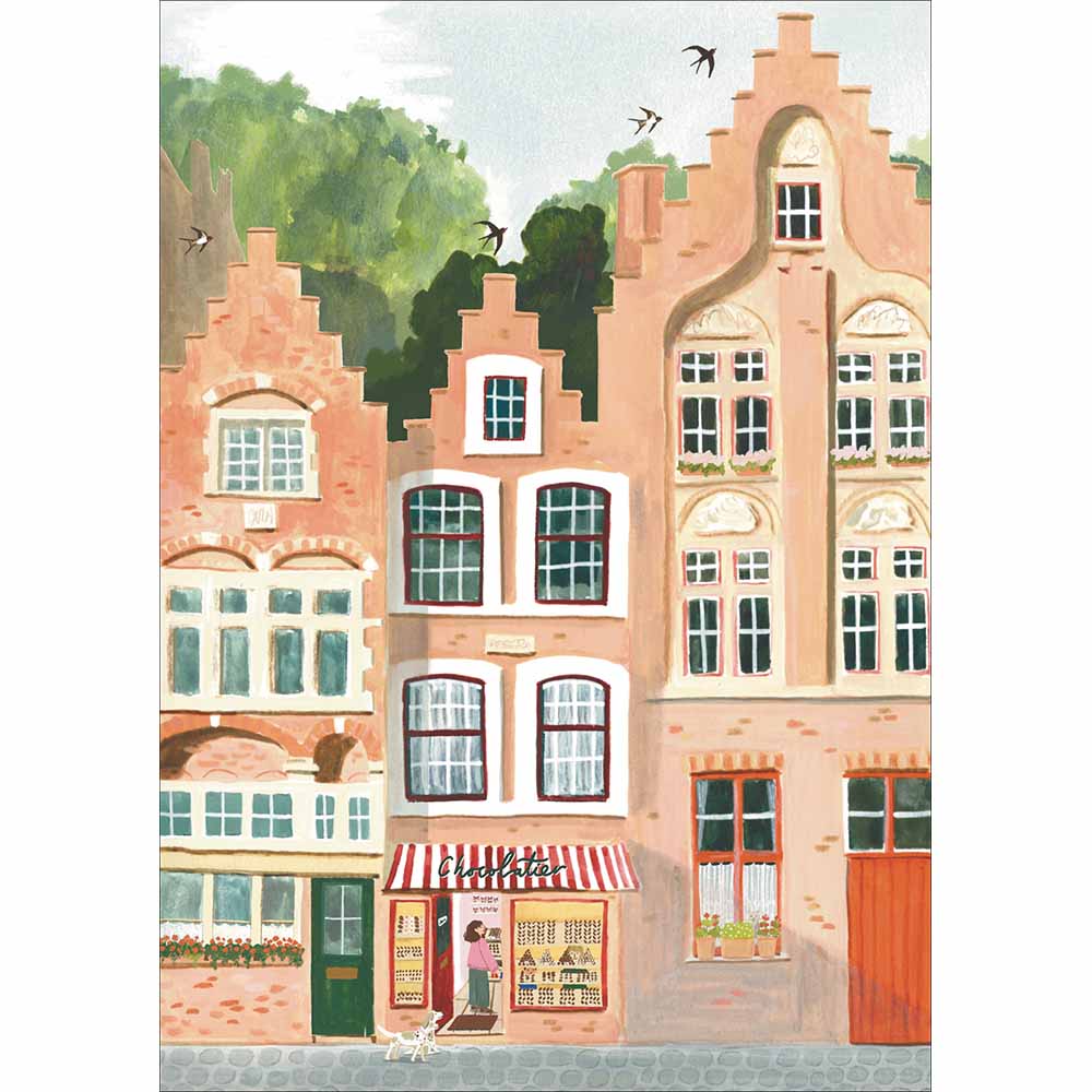 Bruges Chocolatier Painted Art Card from Penny Black