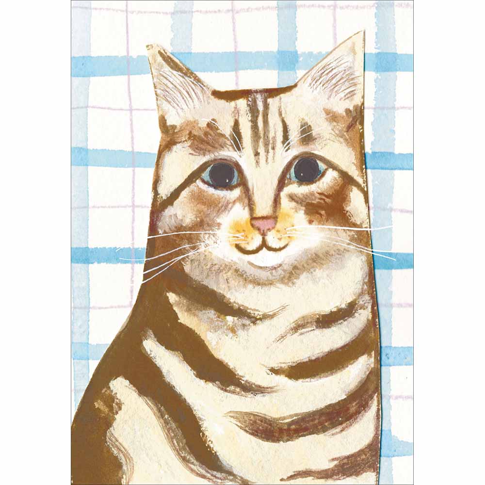 Tabby Cat Painted Cat Art Card from Penny Black