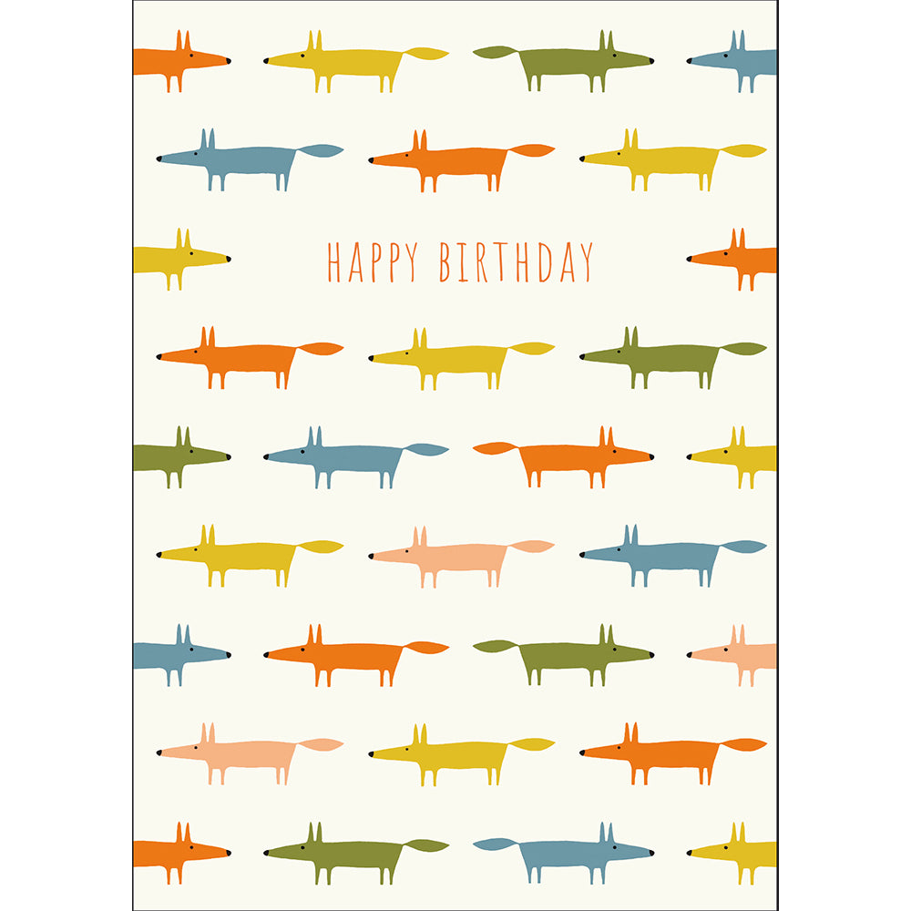 Colourful Mr Fox Pattern Birthday Card from Penny Black