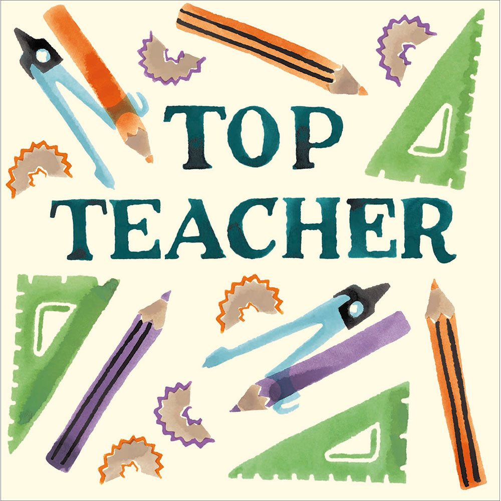 Top Teacher Pencil Case Contents Emma Bridgewater Thank You Card
