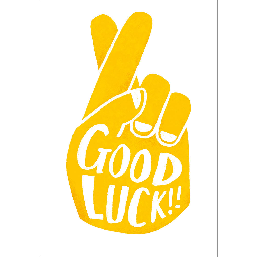 Yellow Fingers Crossed Good Luck In Your Exams Card By Penny Black