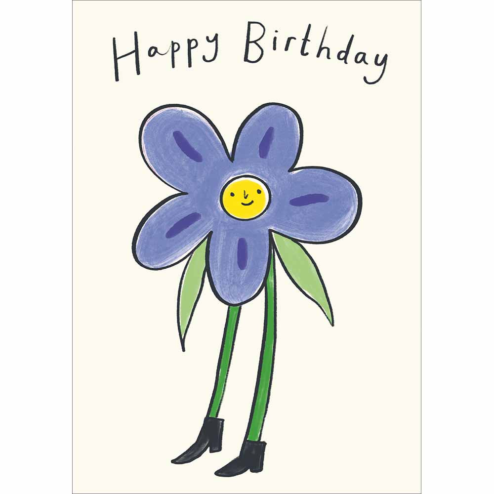 Long-Legged Purple Flower Birthday Card from Penny Black
