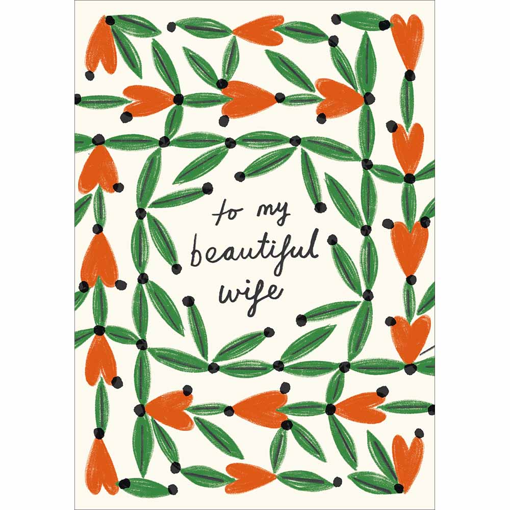 Heart Flowers Beautiful Wife Birthday Card from Penny Black